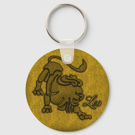 GOLD LEO ZODIAC SIGN SLEUTELHANGER (Voorkant)