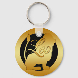 GOLD LEO ZODIAC SIGN SLEUTELHANGER