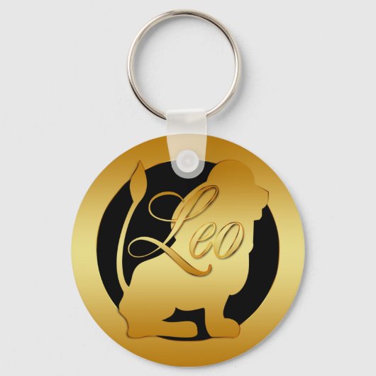 GOLD LEO ZODIAC SIGN SLEUTELHANGER (Voorkant)