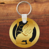 GOLD LEO ZODIAC SIGN SLEUTELHANGER (Voorkant)