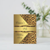 Gold Leopard 35e verjaardag Kaart (Staand voorkant)