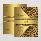 Gold Leopard 35e verjaardag Kaart (Voorkant / Achterkant)