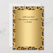 Gold Leopard 50th Birthday Invitation Kaart (Achterkant)