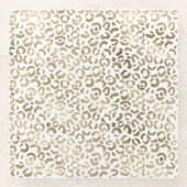 Gold Leopard Animal Print      Glazen Onderzetter (Voorkant)