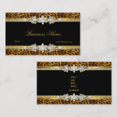 Gold Leopard Black Diamond Jewel Look Afbeelding Visitekaartje (Voorkant / Achterkant)