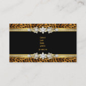 Gold Leopard Black Diamond Jewel Look Afbeelding Visitekaartje (Achterkant)
