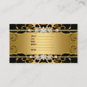 Gold Leopard Black Jewel Look Afbeelding Visitekaartje (Achterkant)