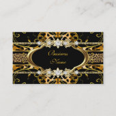 Gold Leopard Black Jewel Look Afbeelding Visitekaartje (Voorkant)