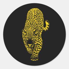 Gold Leopard Cheetah Ronde Sticker