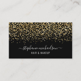 Gold Leopard Glitter Beauty Salon Visitekaartje