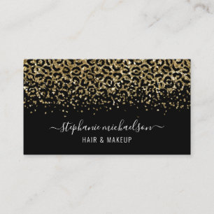 Gold Leopard Glitter Beauty Salon Visitekaartje