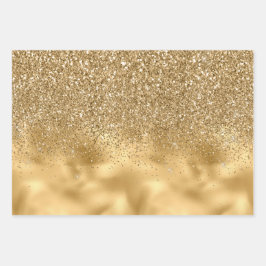 Gold Leopard Glitter Glam Inpakpapier Vel