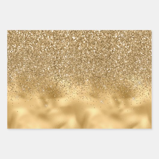 Gold Leopard Glitter Glam Inpakpapier Vel (Voorkant)