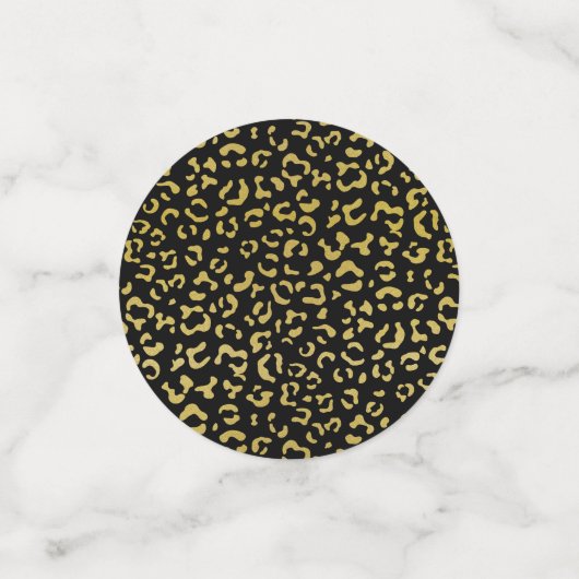 Gold Leopard, Glitter, Leopard Pattern, Birthday Confetti (Kleine voorkant)