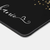 Gold Leopard Glitter Monogram Black Bureaumat (Hoek)