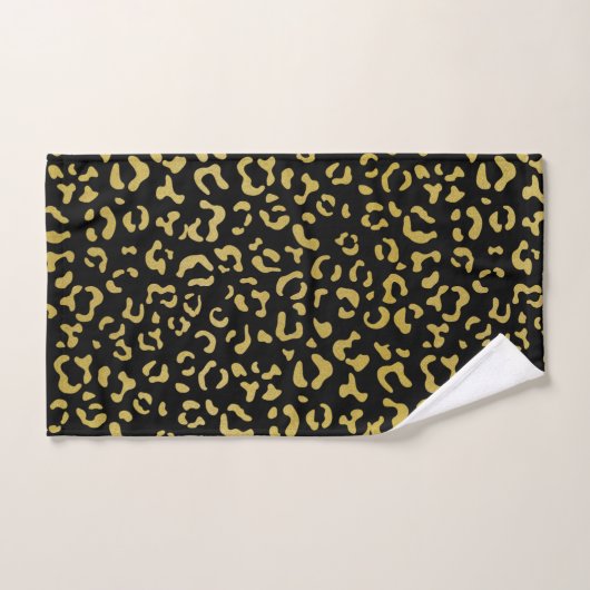 Gold Leopard, Gold Glitter, Leopard Pattern Bad Handdoek (Handdoek)