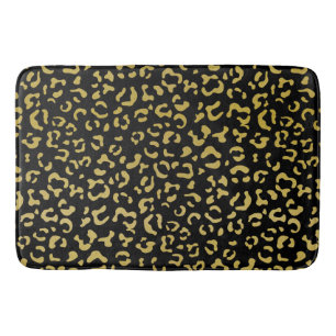 Gold Leopard, Gold Glitter, Leopard Pattern Badmat