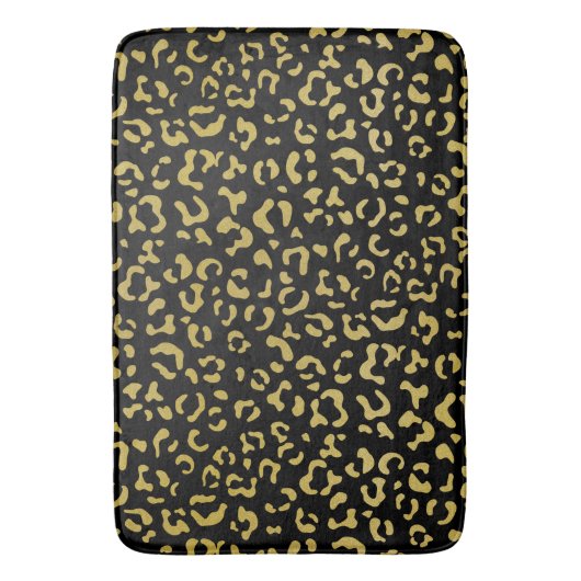 Gold Leopard, Gold Glitter, Leopard Pattern Badmat (Voorkant Verticaal)