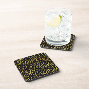 Gold Leopard, Gold Glitter, Leopard Pattern Bier Onderzetter