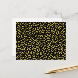 Gold Leopard, Gold Glitter, Leopard Pattern Briefkaart