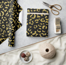 Gold Leopard, Gold Glitter, Leopard Pattern Cadeaupapier