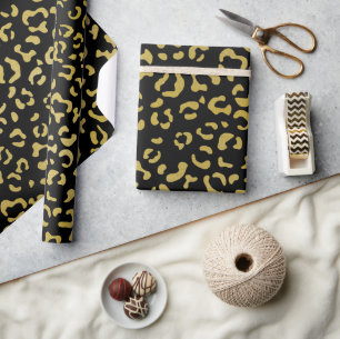 Gold Leopard, Gold Glitter, Leopard Pattern Cadeaupapier