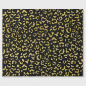 Gold Leopard, Gold Glitter, Leopard Pattern Cadeaupapier (Vlak)