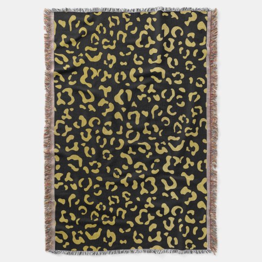 Gold Leopard, Gold Glitter, Leopard Pattern Deken (Voorkant Verticaal)