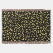 Gold Leopard, Gold Glitter, Leopard Pattern Deken (Voorkant)