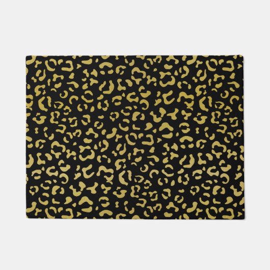 Gold Leopard, Gold Glitter, Leopard Pattern Deurmat (Voorkant)