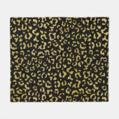 Gold Leopard, Gold Glitter, Leopard Pattern Fleece Deken (Voorkant (Horizontaal))