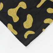 Gold Leopard, Gold Glitter, Leopard Pattern Fleece Deken (Hoek)