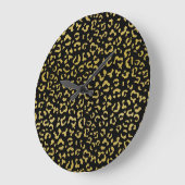 Gold Leopard, Gold Glitter, Leopard Pattern Grote Klok (Hoek)