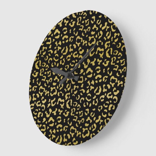 Gold Leopard, Gold Glitter, Leopard Pattern Grote Klok (Hoek)