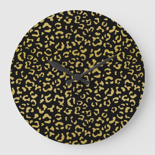 Gold Leopard, Gold Glitter, Leopard Pattern Grote Klok (Voorkant)
