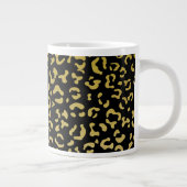 Gold Leopard, Gold Glitter, Leopard Pattern Grote Koffiekop (Rechts)