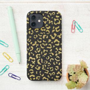 Gold Leopard, Gold Glitter, Leopard Pattern iPhone 12 Hoesje