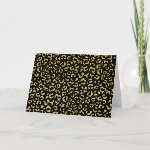 Gold Leopard, Gold Glitter, Leopard Pattern Kaart
