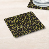 Gold Leopard, Gold Glitter, Leopard Pattern Kartonnen Onderzetters (Schuin)