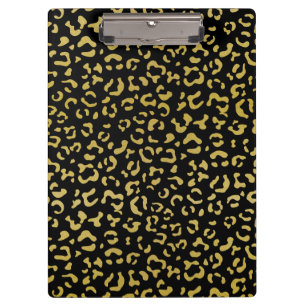 Gold Leopard, Gold Glitter, Leopard Pattern Klembord