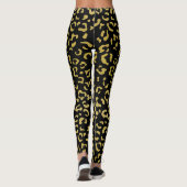 Gold Leopard, Gold Glitter, Leopard Pattern Leggings (Achterkant)
