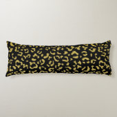 Gold Leopard, Gold Glitter, Leopard Pattern Lichaamskussen (Voorkant)