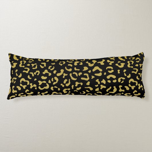 Gold Leopard, Gold Glitter, Leopard Pattern Lichaamskussen (Voorkant)