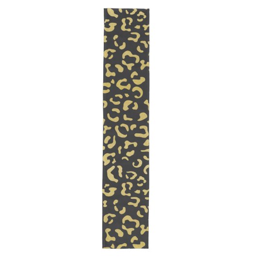 Gold Leopard, Gold Glitter, Leopard Pattern Medium Tafelloper (Voorkant)