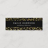 Gold Leopard, Gold Glitter, Leopard Pattern Mini Visitekaartje (Voorkant)