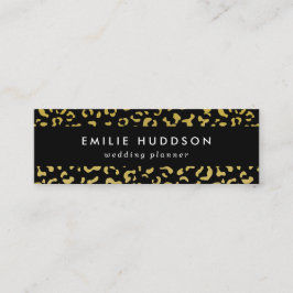 Gold Leopard, Gold Glitter, Leopard Pattern Mini Visitekaartje