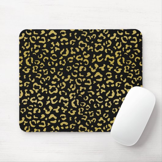 Gold Leopard, Gold Glitter, Leopard Pattern Muismat (Met muis)