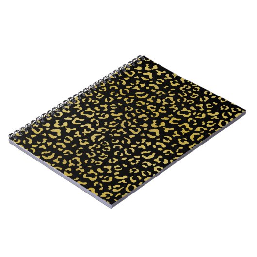 Gold Leopard, Gold Glitter, Leopard Pattern Notitieboek (Linkerzijde)