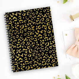 Gold Leopard, Gold Glitter, Leopard Pattern Notitieboek