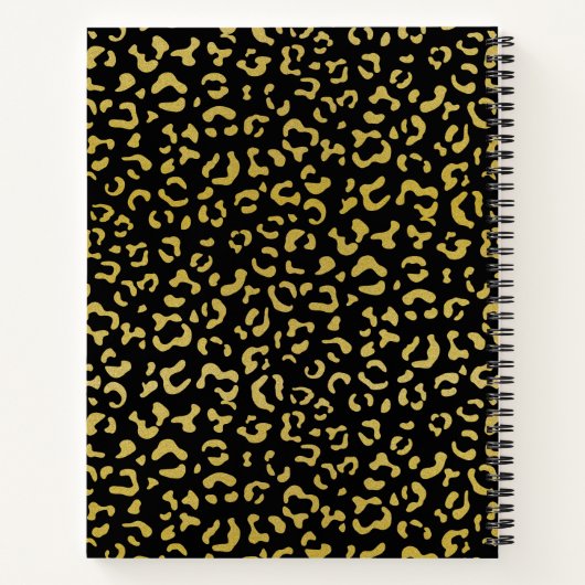 Gold Leopard, Gold Glitter, Leopard Pattern Notitieboek (Achterkant)